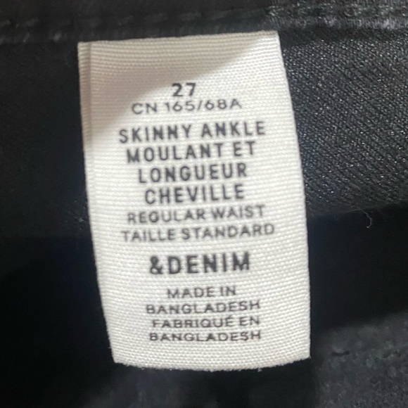 H&M Black Skinny Ankle Regular Waist‎ &Denim Jeans size 27 - Picture 5 of 6
